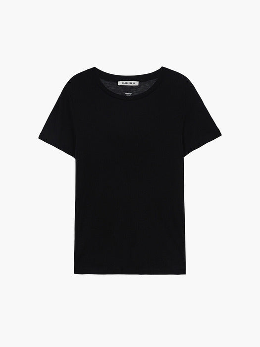 [MARGESHERWOOD] BASIC SHEER T-SHIRT_black