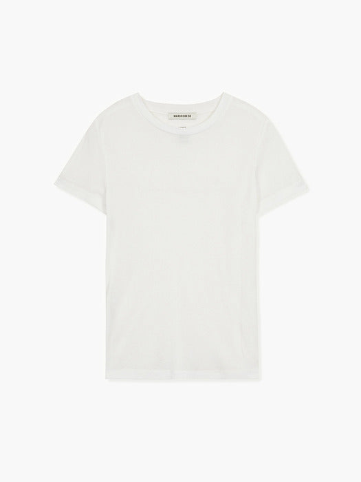[MARGESHERWOOD] BASIC SHEER T-SHIRT_white