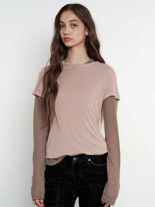 [MARGESHERWOOD] BASIC SHEER T-SHIRT_pink