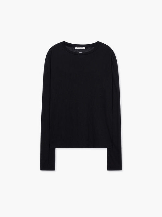 [MARGESHERWOOD] LOOSE LONG SLEEVE T-SHIRT_black