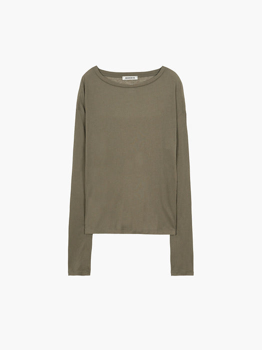[MARGESHERWOOD] LOOSE LONG SLEEVE T-SHIRT_brown