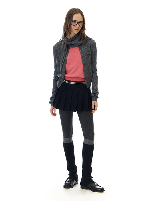 [grove] 25WT ALBA BUTTON LEG WARMER (BLACK)