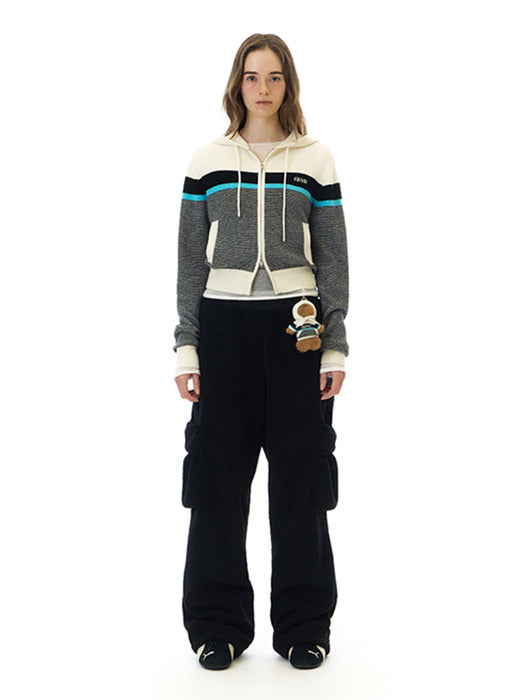 Grove 25Wt Peak Knit Zip-UP (Ivory Stripe)