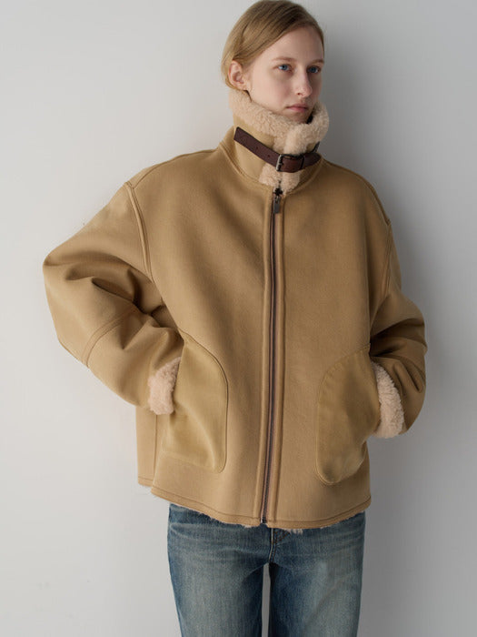 [facade pattern] Lambswool Suede Mustang_beige