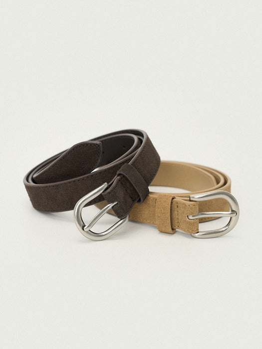 Facade Pattern Suede Leather Belt