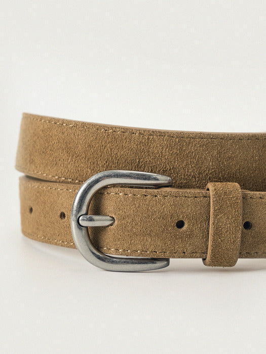 Facade Pattern Suede Leather Belt