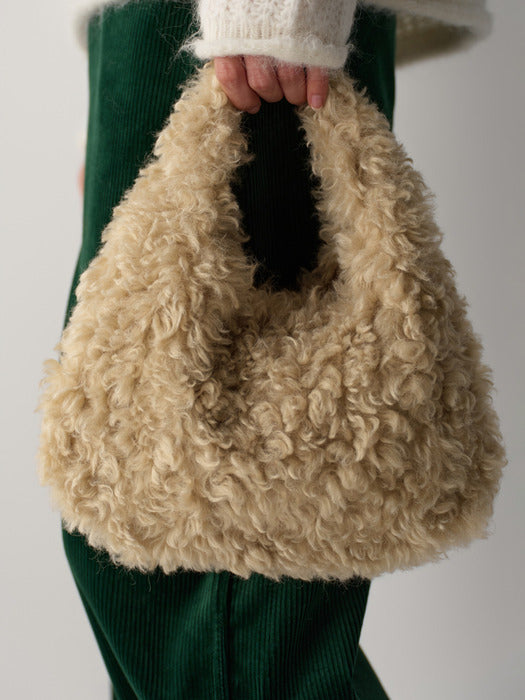 Facade Pattern Fluffy East Tote Bag beige