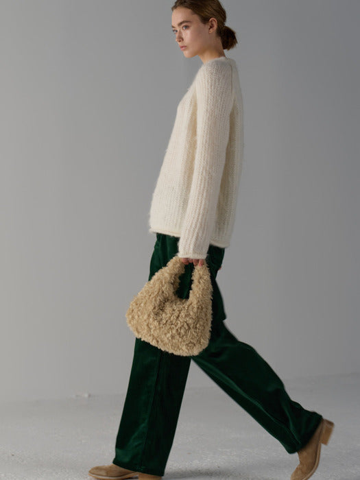 Facade Pattern Fluffy East Tote Bag beige