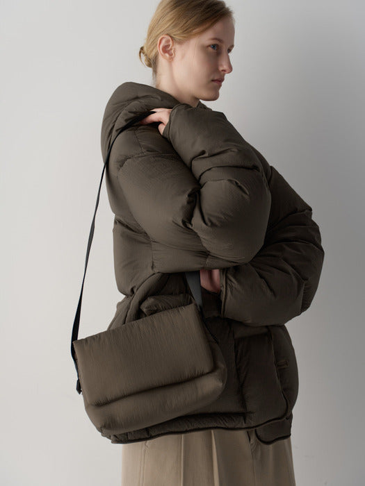 Facade Pattern Padded Mini Bag brown