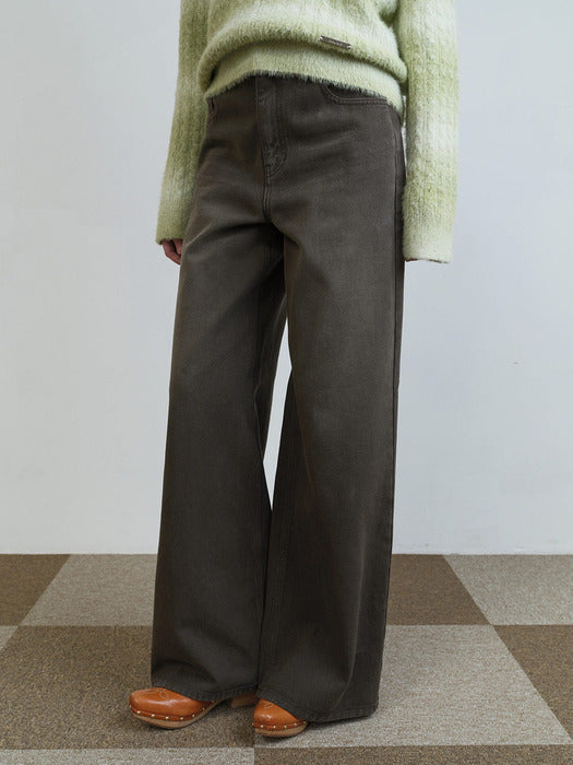 [raive] Washed Color Denim Pants in Brown VJ5WL393-93