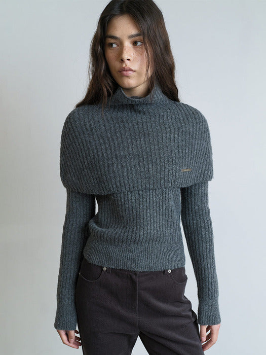 [raive] Turtle-neck Warmer Set Knit VK5WP294_2color