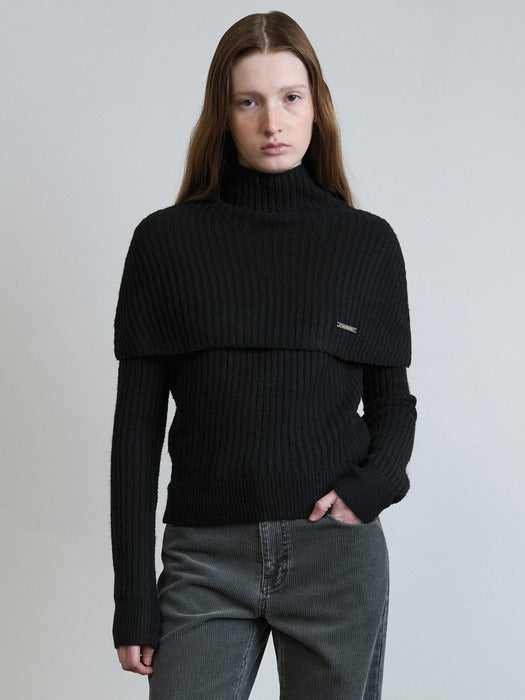 [raive] Turtle-neck Warmer Set Knit VK5WP294_2color