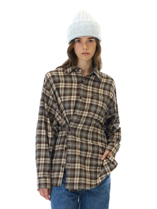 Grove 25Wt Eve Check Shirt (Brown Check)