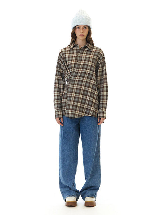 Grove 25Wt Eve Check Shirt (Brown Check)