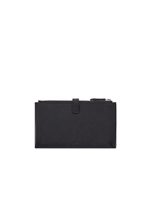 [vunque] Magpie Flap Zipper Long Wallet (Magpie Flap Zipper Long Wallet) Black