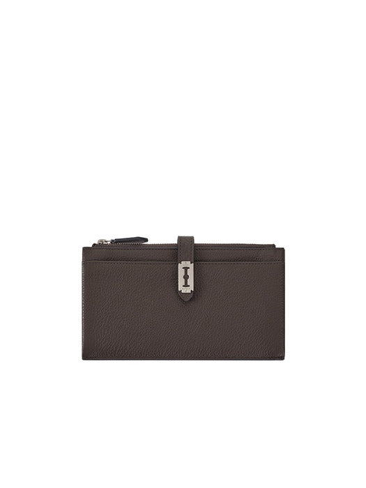 [vunque] Magpie Flap Zipper Long Wallet Dark Brown