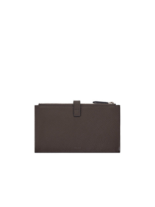 [vunque] Magpie Flap Zipper Long Wallet Dark Brown