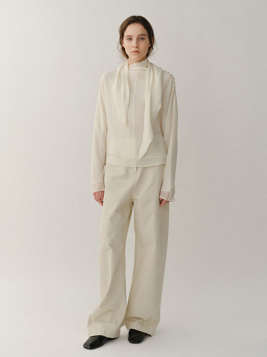 [Kindersalmon] Gaius Round Pants Ecru