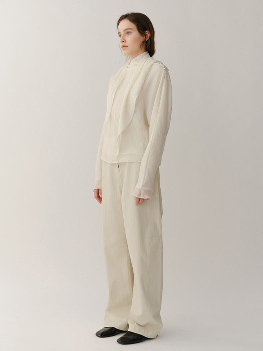 [Kindersalmon] Gaius Round Pants Ecru