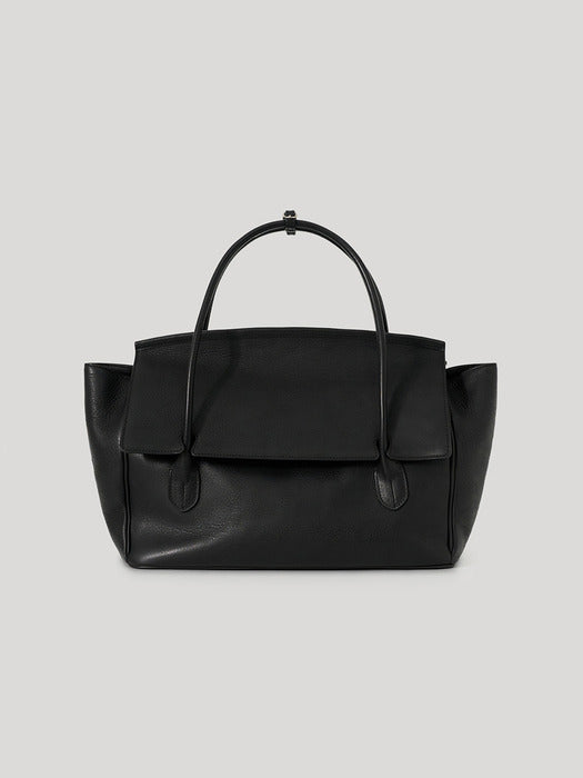 Kindersalmon Tessa Leather Tote Bag Black (From Italy)