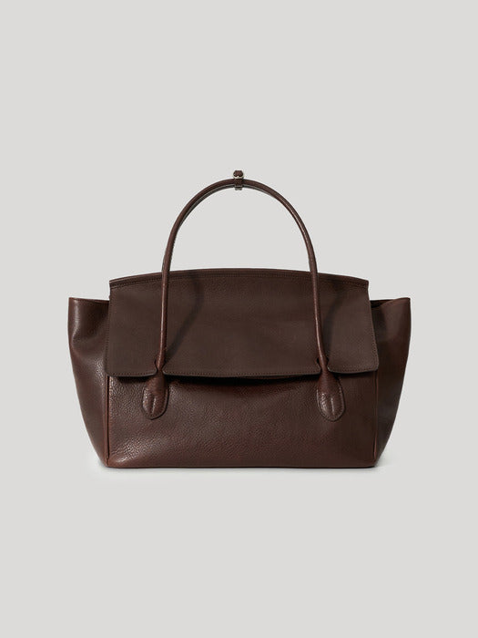 Kindersalmon Tessa Leather Tote Bag Dried Plum (From Italy)