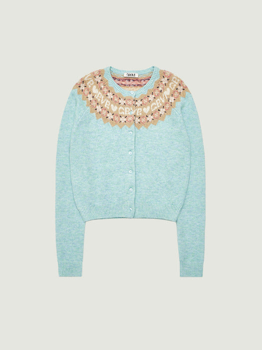 Grove 25Wt Bona Nordic Knit Cardigan (Light Blue)