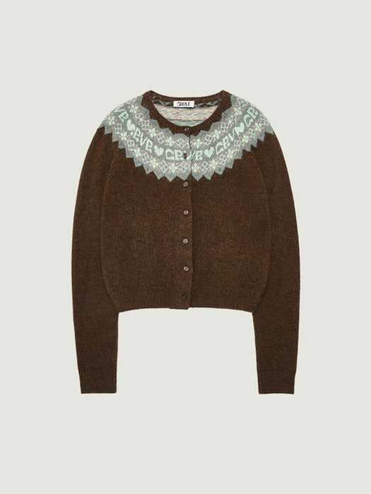 Grove 25Wt Bona Nordic Knit Cardigan (Brown)