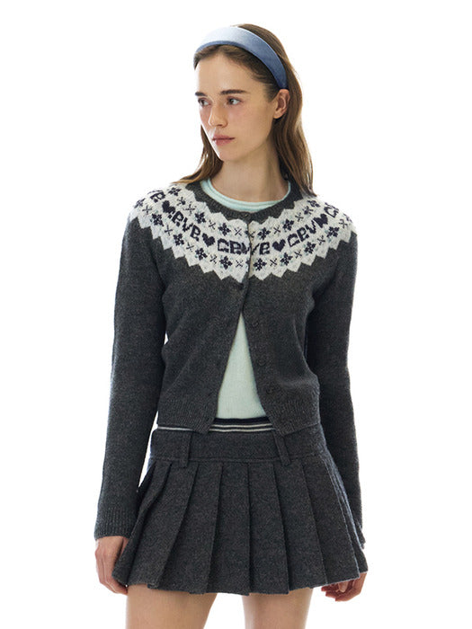[grove] 25Wt Bona Nordic Knit Cardigan (Gray)