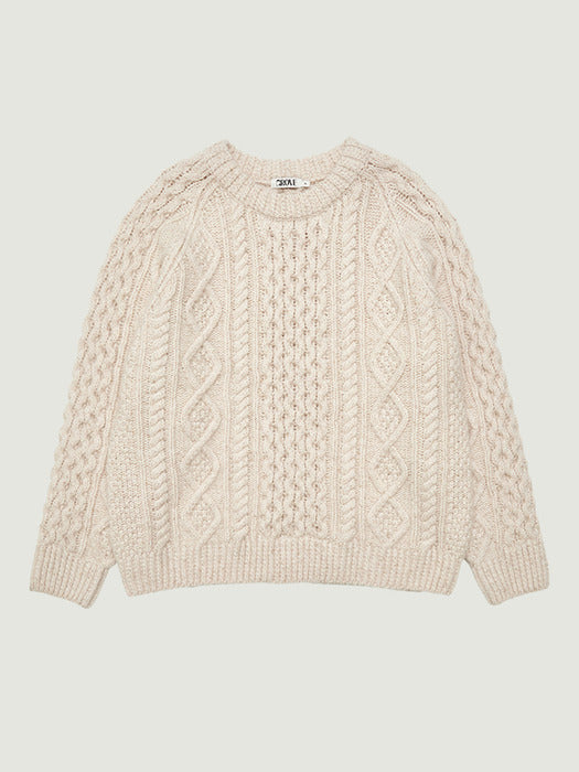 [grove] 25Wt Skadi Cable Knit (Ivory)