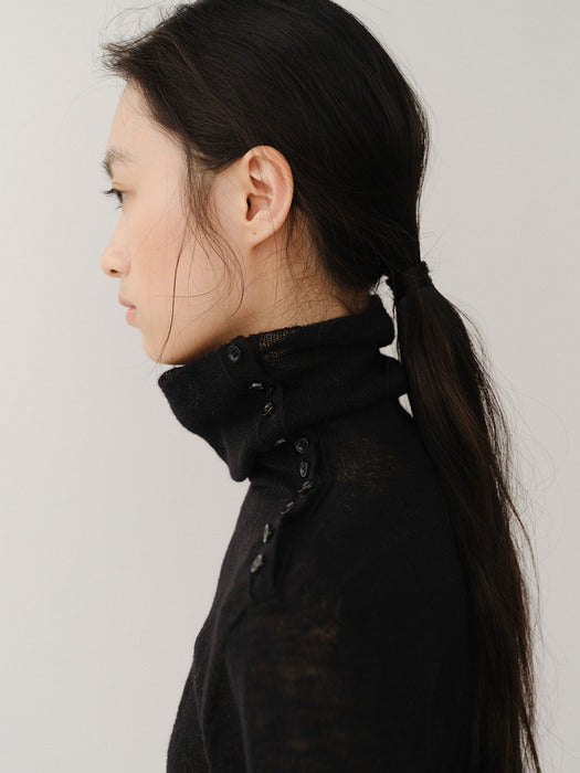 Kindersalmon Wholegarment Turtleneck Black