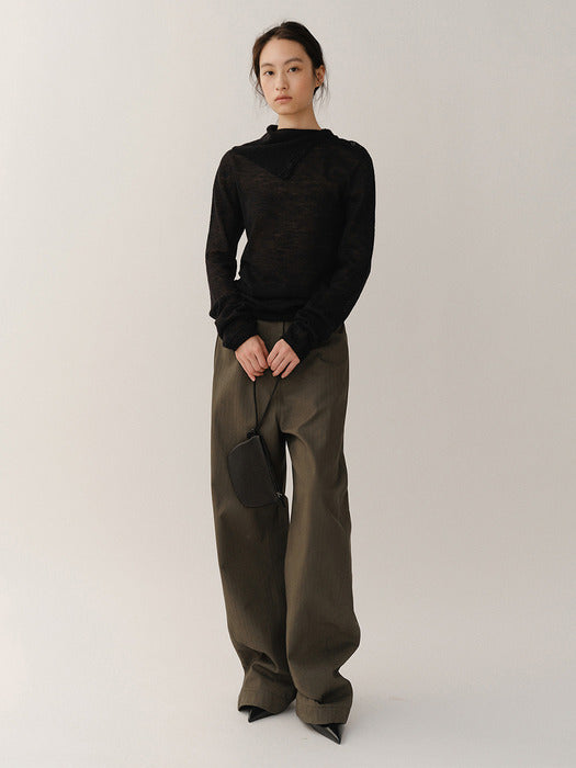 Kindersalmon Wholegarment Turtleneck Black