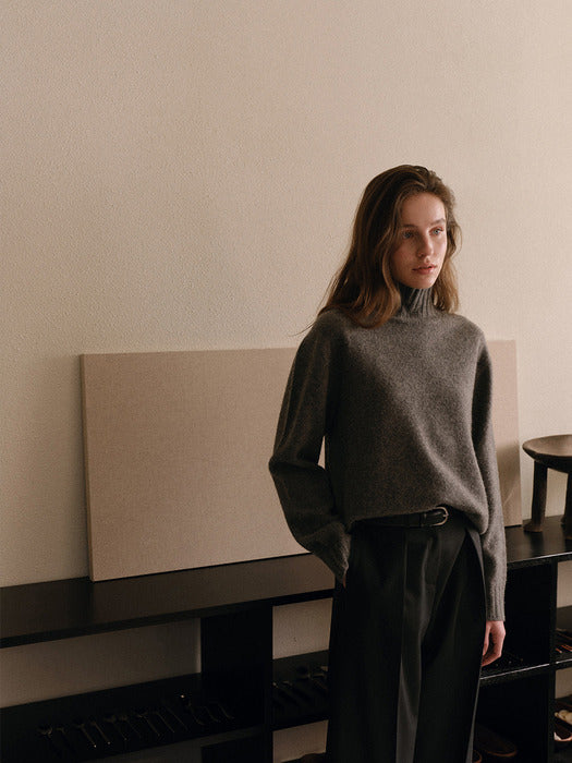 Kindersalmon Cashmere Turtleneck Gray