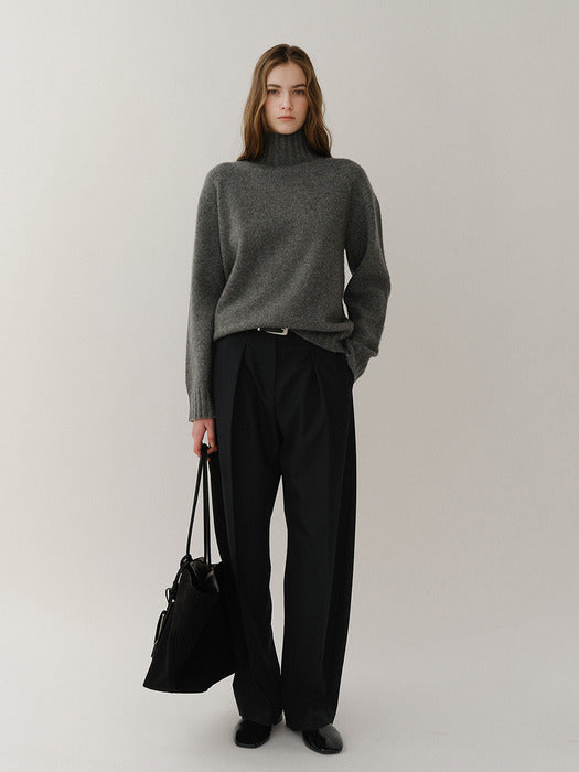 Kindersalmon Cashmere Turtleneck Gray