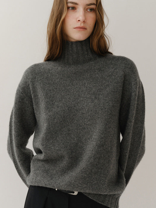 Kindersalmon Cashmere Turtleneck Gray