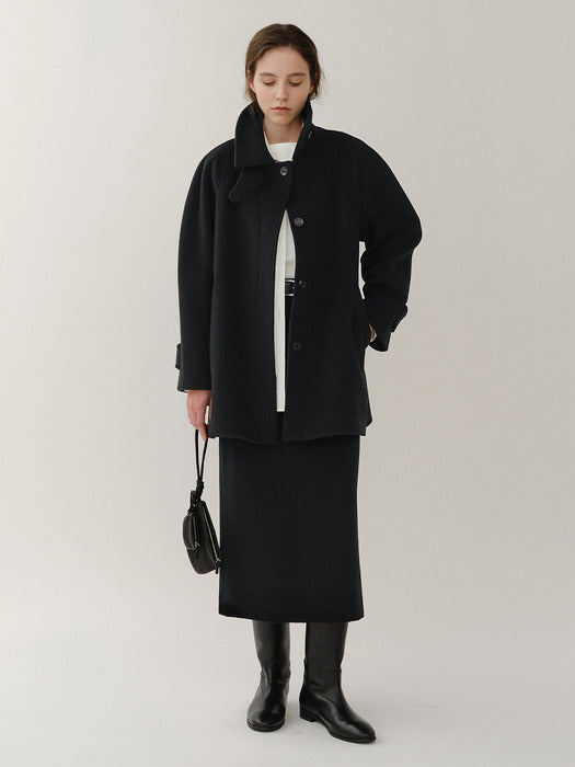 Kindersalmon Cassia Half Coat Black