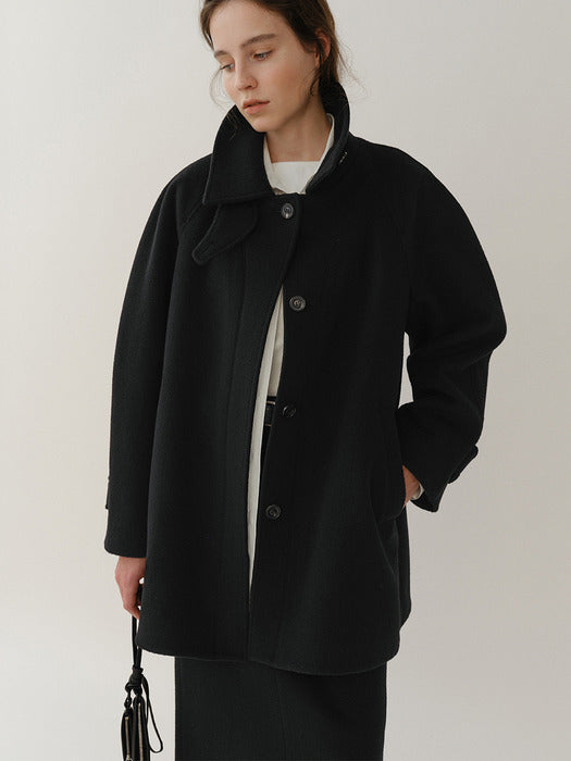 Kindersalmon Cassia Half Coat Black