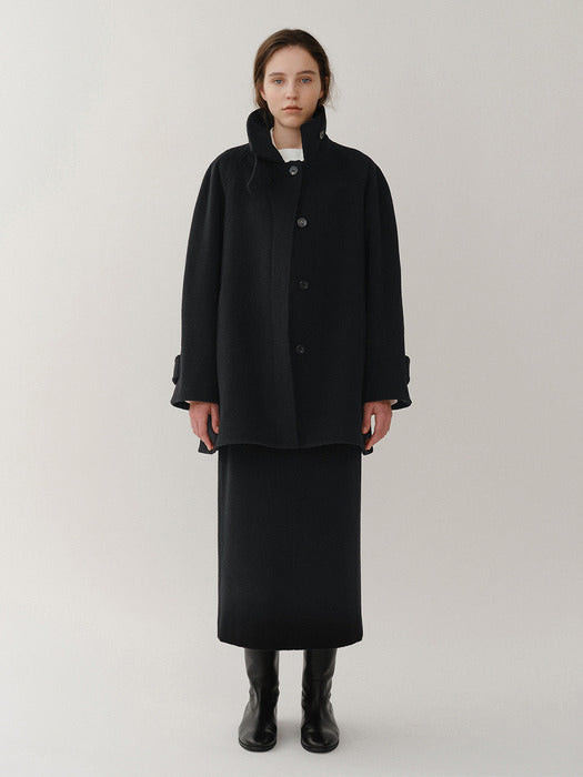 Kindersalmon Cassia Half Coat Black