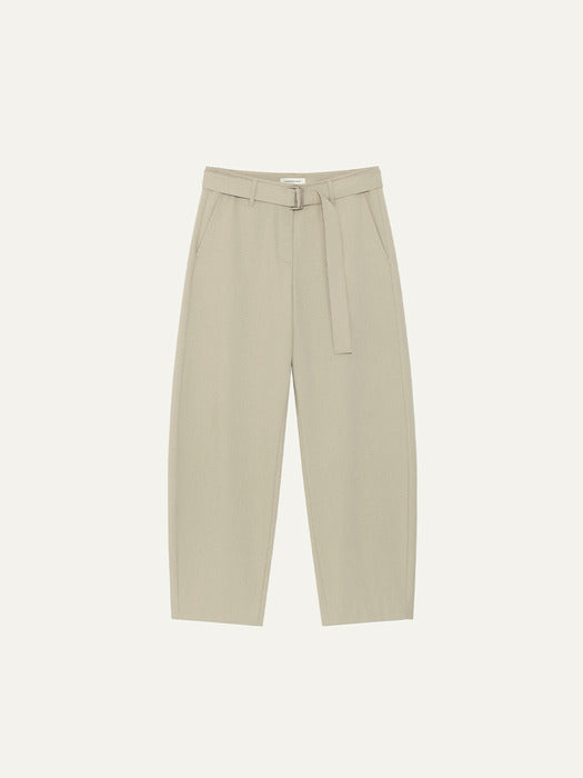 Kindersalmon Belted Curve Pants Sage Taupe