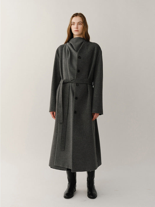 Kindersalmon Draped Pannel Coat Dust