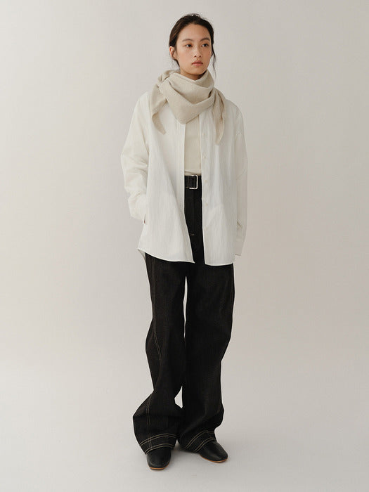 Kindersalmon Belted Curve Pants Denim