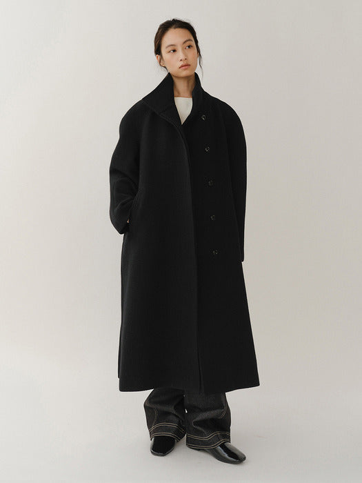 Kindersalmon James Felt Coat Black
