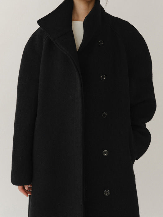 Kindersalmon James Felt Coat Black