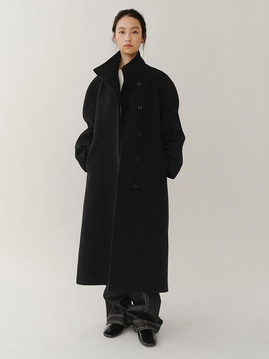Kindersalmon James Felt Coat Black