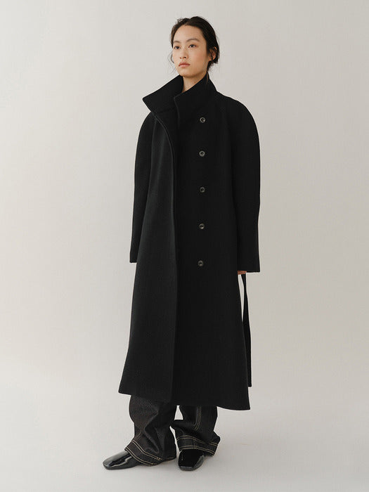 Kindersalmon James Felt Coat Black