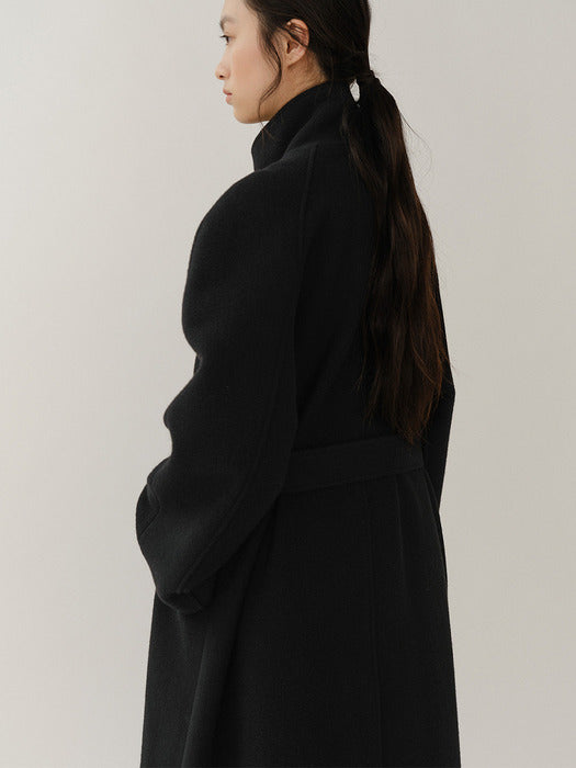 Kindersalmon James Felt Coat Black