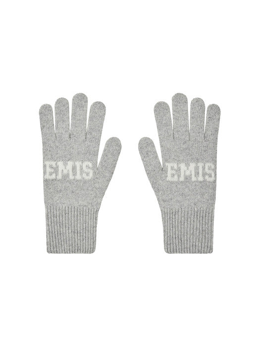Emis Logo Finger Gloves-Gray