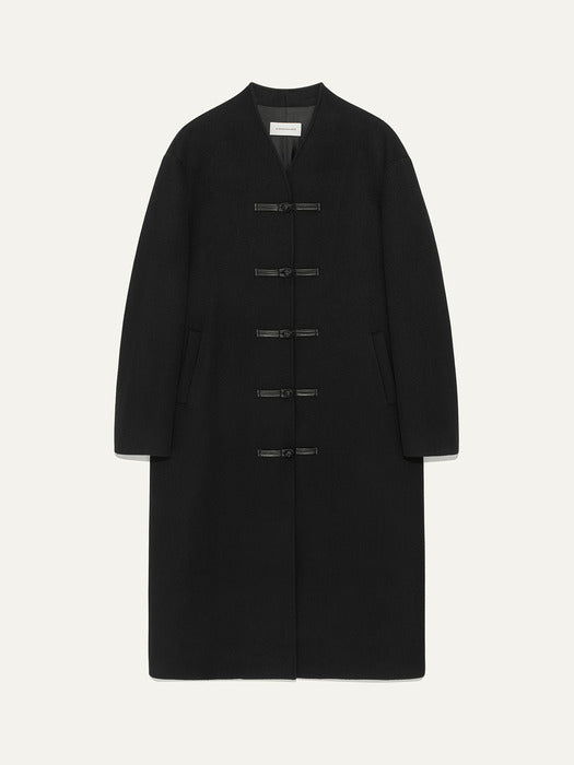 [Kindersalmon] Madarin Wool Coat Black