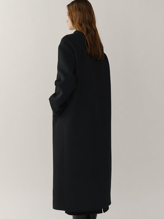 [Kindersalmon] Madarin Wool Coat Black