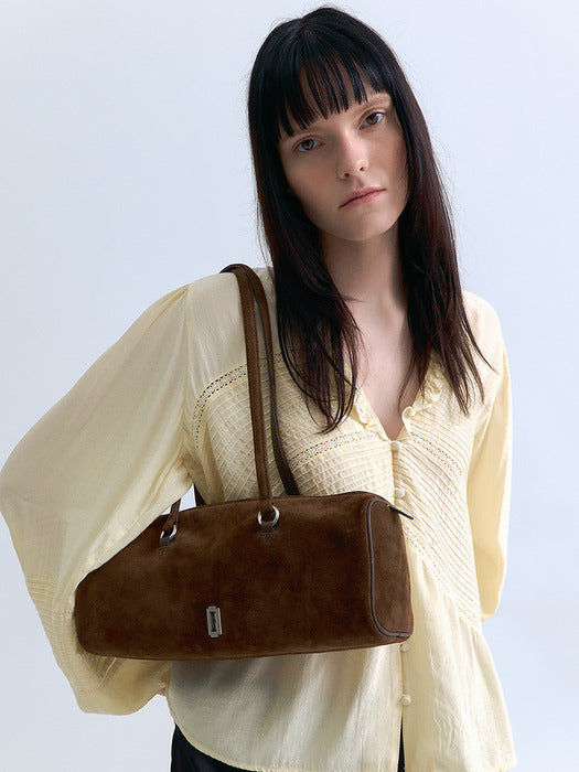Vunque Perfec Pillow Suede Shoulder M Choco Brown
