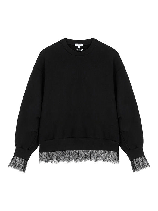 [vunque] Romantic Goth Sweatshirt Black